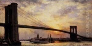 View Of The Brooklyn Bridge by Emile Renouf