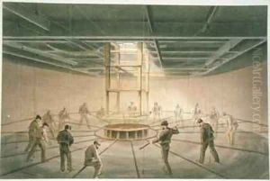 Cable passing out of one of the tanks on board the Great Eastern Cable passing out of one of the tanks on board the Great Eastern