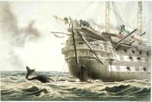 HMS Agamemnon laying the original Atlantic cable HMS Agamemnon laying the original Atlantic cable