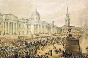 Wedding procession of Edward Prince of Wales and Princess Alexandra at Trafalgar Square by Robert Dudley