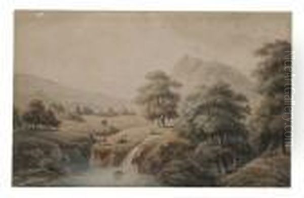 An Italianate Landscape With Shepherds Resting - view 1