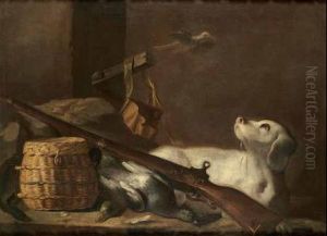 Cane Da Caccia Con Armi E Cacciagione by Arcangelo Resani