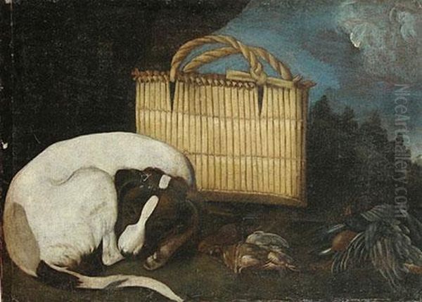 Natura Morta
Con Uccelli, Cane E Cesta - view 1