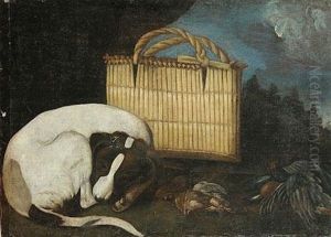 Natura Morta
Con Uccelli, Cane E Cesta by Arcangelo Resani