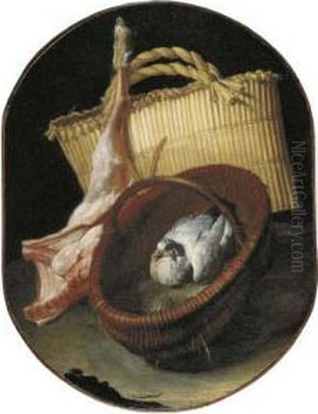 A Still Life With Two Baskets And A Pigeon - view 1