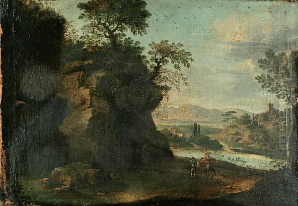 Travellers By A Cave In An Extensivelandscape - view 1