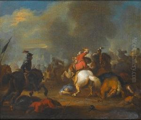 A Cavalry Battle Between Christians And Turks - view 1