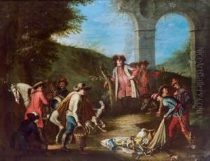 Soldati Con Il Bottino In Un Paesaggio