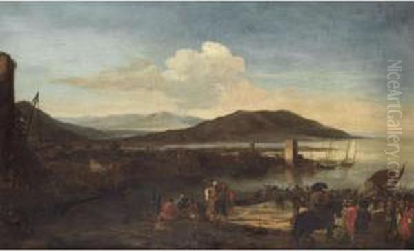 An Extensive Mediterranean Harbour Scene - view 1