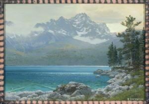 Blick Uber Den Eibsee Auf Das Zugspitzmassiv by Rudolf Reschreiter