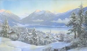 Blick Auf Den Winterlichen
Schliersee. by Rudolf Reschreiter