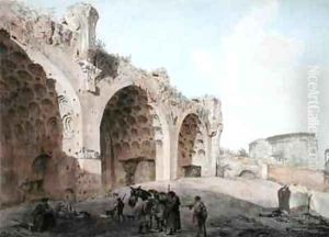 View in the Roman Forum The Temple of Peace by Abraham Louis Rudolph Ducros