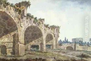 The Basilica of Maxentius Rome by Abraham Louis Rudolph Ducros