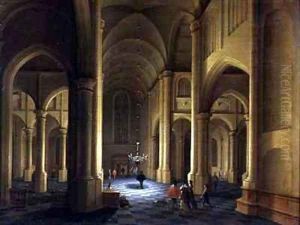 A Church Interior by Anthonie Delorme