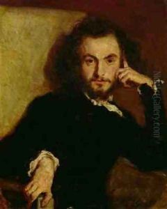 Portrait of Charles Baudelaire 1821-67 by Emile Deroy