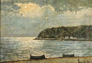 Paesaggio Costiero Sotto La Luna by Enrico Reycend