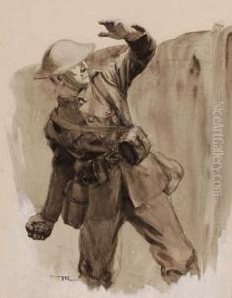 Wwi Soldier Inthe Trenches - view 1