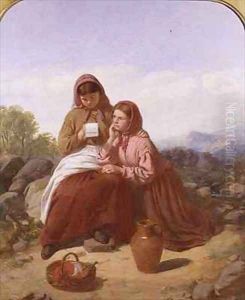 Reading a Letter a Girl with a Pitcher by Kathleen Davis