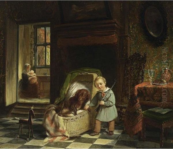 A Child Playing In An Interior - view 1