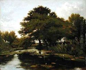 On the Isis Waterperry Oxfordshire by William Alfred Delamotte