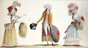 Male and Female Costumes in France by Defraine, Jean Florent