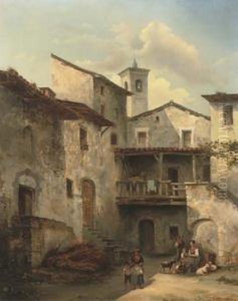 A Courtyard In An Italian Village - view 1