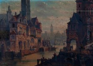 A Continental Town Scene