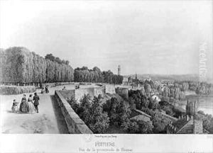 View of the Promenade de Blossac Poitiers by Deroy