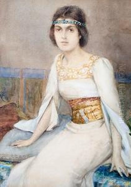 Portrait Of A Girl In Romantic Medieval Dress - view 1