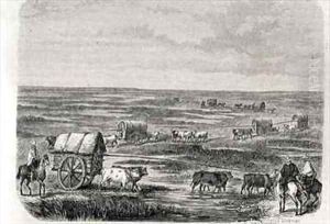 Wagon Train on the Argentinian Pampas in the 1860s by Duvaux, Jules Antoine