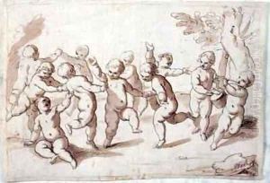 A group of dancing putti