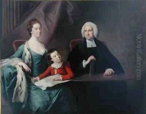 Portrait of Rev John Fountayne of Melton on the Hill his Wife Ann and their Son Thomas