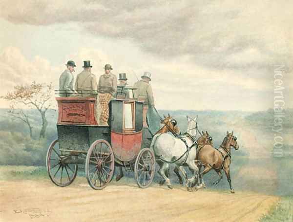 The stage coach Tally Ho on the open road - view 1