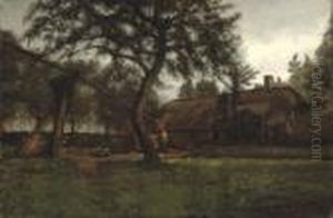 Senorita En El Pozo: Lady At A Well by Agustin Riancho Y Mora