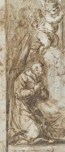 Standing Figures With Child And Dog And Penitent Saint With A Putto: A Double Sided Work