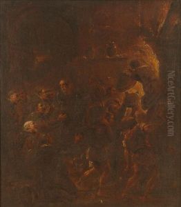 Figures Fighting A Fire