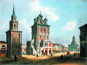 St Nicolas Church at Ilynka Street in Moscow by Isodore Laurent Deroy