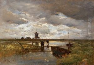 Hollandischer Kanal Mit Windmuhle