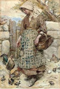 Feeding the fowls by Walter Duncan