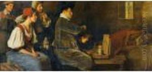 Autoportrait De L'artiste En Train De Peindre by Roman Ribera Cirera