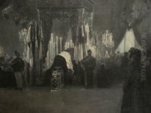 Study Possibly Depicting The Lying In State Of Archduke Franz Ferdinand Of Austria by Pierra Ribera