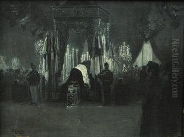 Study Possibly Depicting The
Lying In State Off Archduke Franz Ferdinand Of Austria 1863-1914 - view 1