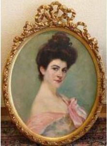 Portrait Ovale D'elegante En Buste.