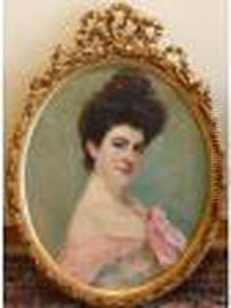 Portrait Ovale D Elegante En Buste - view 1