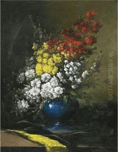 Flowers In A Blue Vase Flowers In A Blue Vase