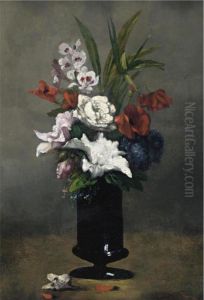 Flowers In A Blue Vase Flowers In A Blue Vase