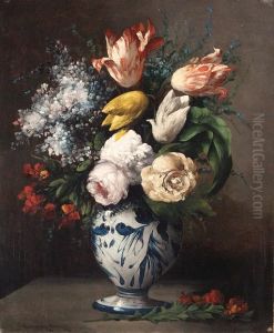 Vase Of Flowers by Germain Theodure Clement Ribot