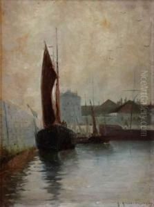 Pecheurs Quittant Le Port by Georges Ricard-Cordingley