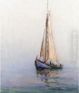A Sailing Boat In Calm Water