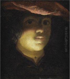 Portrait Of A Young Boy, Head And Shoulders, Wearing A Red Cap by Pietro della Vecchia